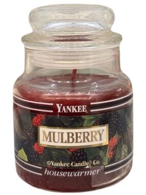 RARE Vintage Yankee Candle Mulberry Black Band Housewarmer Small Jar 3.7oz NEW
